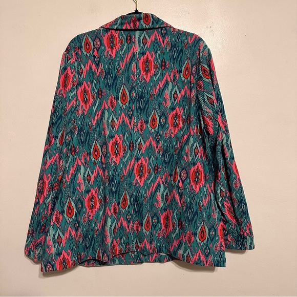 Savanna Jane Kaleidoscope Teal Corduroy Blazer Jacket size 1X - Picture 6 of 8
